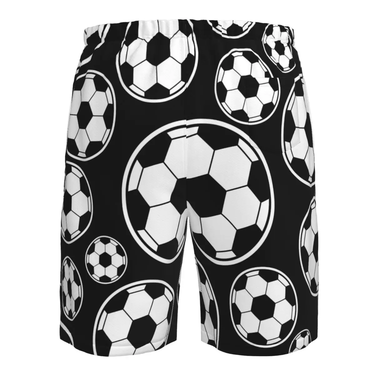 Costume da bagno da uomo con motivo pallone da calcio, costume da bagno, boxer, da spiaggia, ad asciugatura rapida