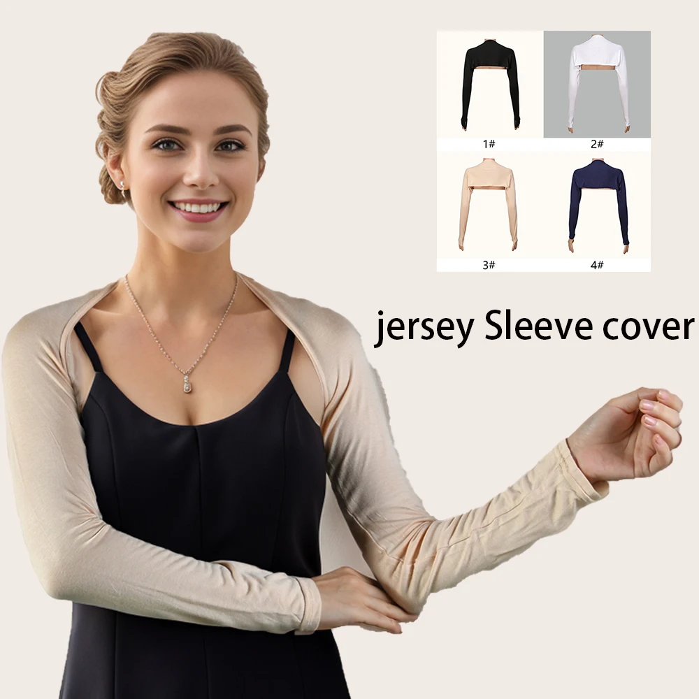 Jersey Arm Warmers Muslim Women Sliod Color Oversleeve Cotton Modal Cover Shoulder Arm Fake Collar Sun Protection Shoulder