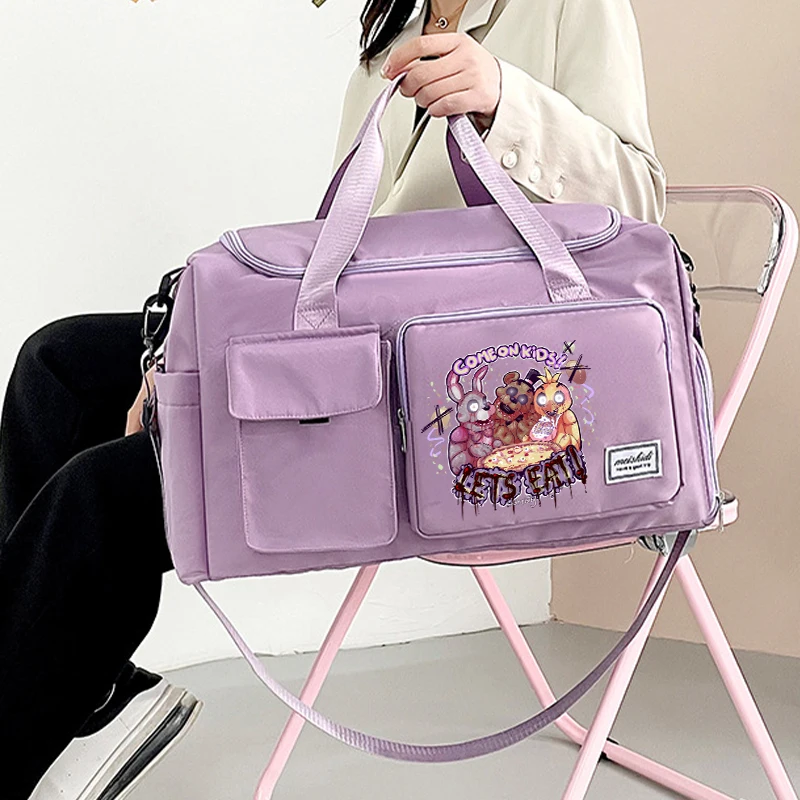 حقيبة أمتعة Fnafs مقاومة للماء بسعة كبيرة حقيبة رياضية Kawaii مع حجرة للأحذية حقيبة كروس بكتف واحد محمولة #1