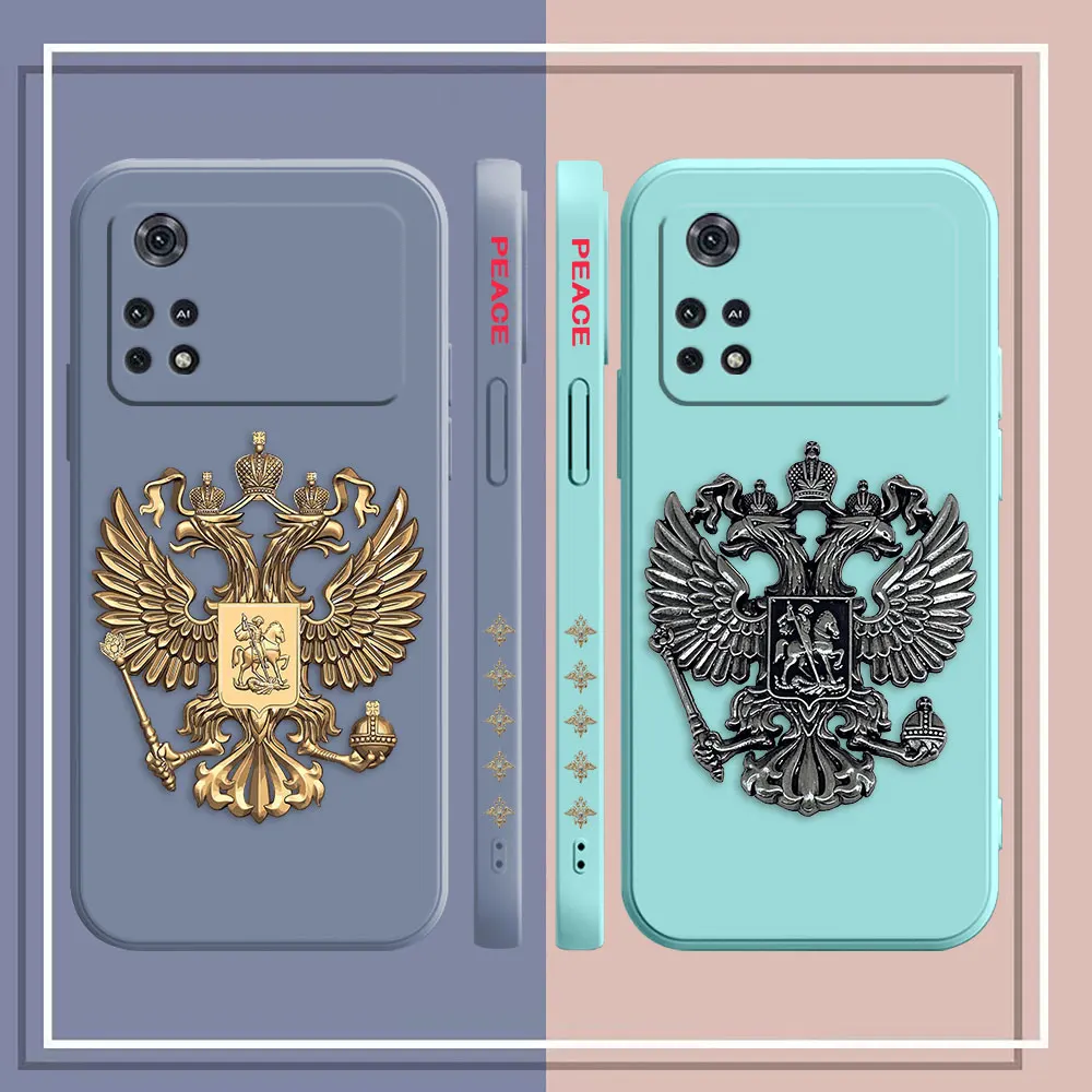 Russian Double-headed Eagle Logo Phone Case For Xiaomi POCO F3 F4 F5 M2 M3 M4 M5 X2 X3 X4 X5 GT Pro 4G 5G Case Funda Shell Capa