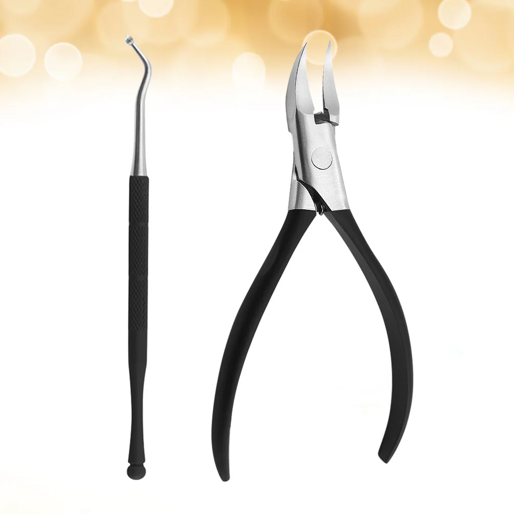 2 قطعة الفولاذ المقاوم للصدأ مسمار كليبرز مجموعة دائم حاد أظافر أظافر القاطع مريح مقبض طويل المحمولة مجموعة أدوات مانيكير ل