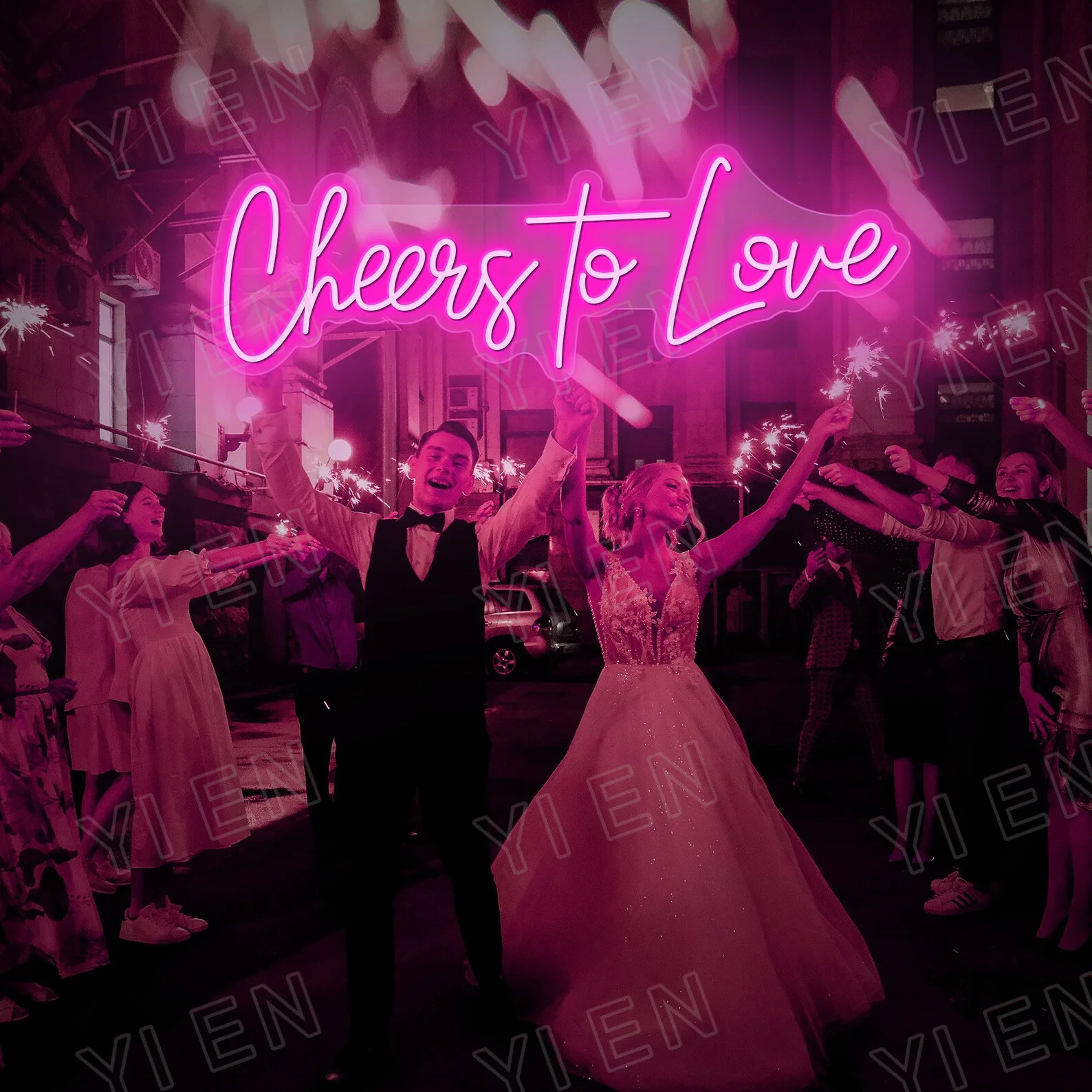 Imagem -03 - Custom Neon Sign For Wall Decoration Cheers to Love Weeding Bar Casa Quarto Festa de Casamento Decoração Gif