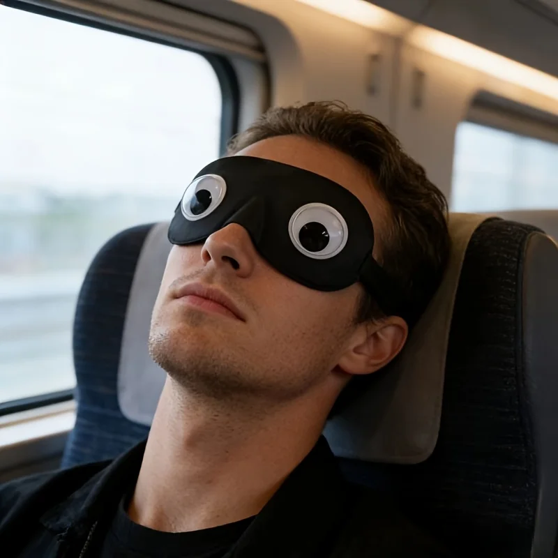 3D three-dimensional blindfold, big eye blindfold that moves, power outage sleep blindfold for lunch break, soft and comfortable blindfold for travel, sleep mask, 3D deep contour blindfold, adjustable strap size,