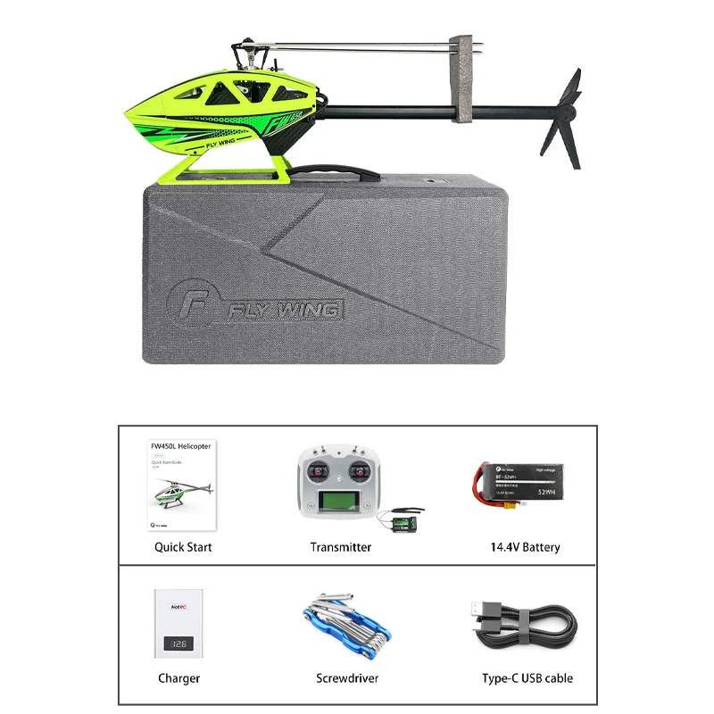 Fly Wing Fw450l V3 Six-Channel Rc Helicopter PNP RTF 3d Gps Automatic Return W/H1 Flight Control System