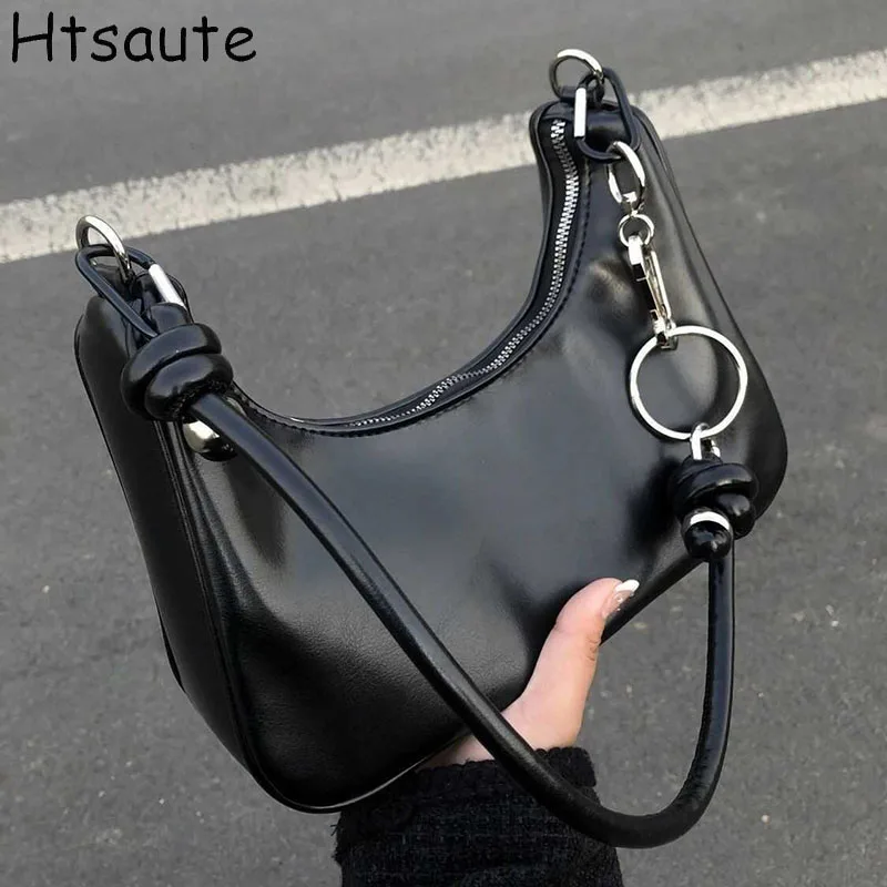 

Fashion Single Shoulder Bags For Ladies Mini Underarm Handbags Casual Solid PU Leather Flaps For Women Daily Used bolsos