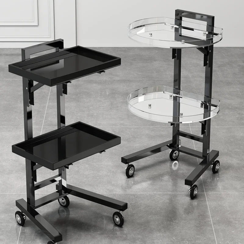 Carrito médico para peluquería, mueble de salón de belleza, mesa de cosméticos con ruedas, herramienta de compra plegable