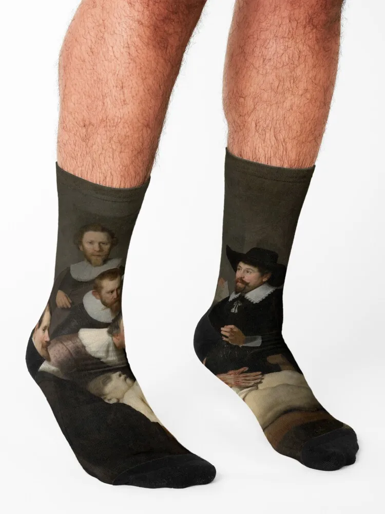 Rembrandt - The Anatomy Lesson Of Dr. Nicolaes Tulp Socks Stockings man gift shoes winter thermal Socks For Girls Men's