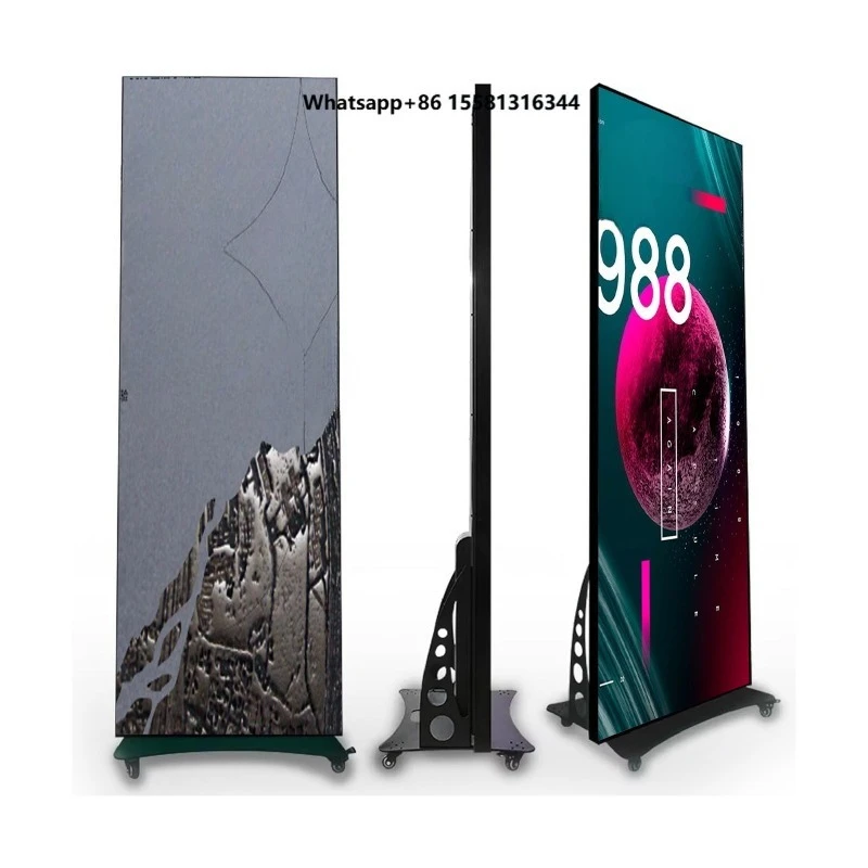 HD P2.5 P3 Indoor Intelligent Split Screen Movable LED Sign Advertising Floor-Standing Vertical Poster Retail Store Animation