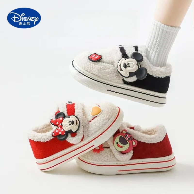 

Disney Mickey Mouse Kids' Slippers 2025 | Winter Warm Slip-On with Anti-Slip Thick Sole, Boys' Cartoon House Shoes