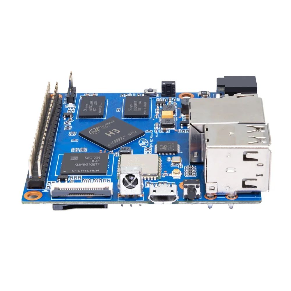 Banana Pi BPI-M2+ Plus Allwinner H3 Quad-core Cortex-A7 1GB DDR3 8GB eMMC รองรับ HDMI WiFi BT CSI Run Android Ubuntu Debian