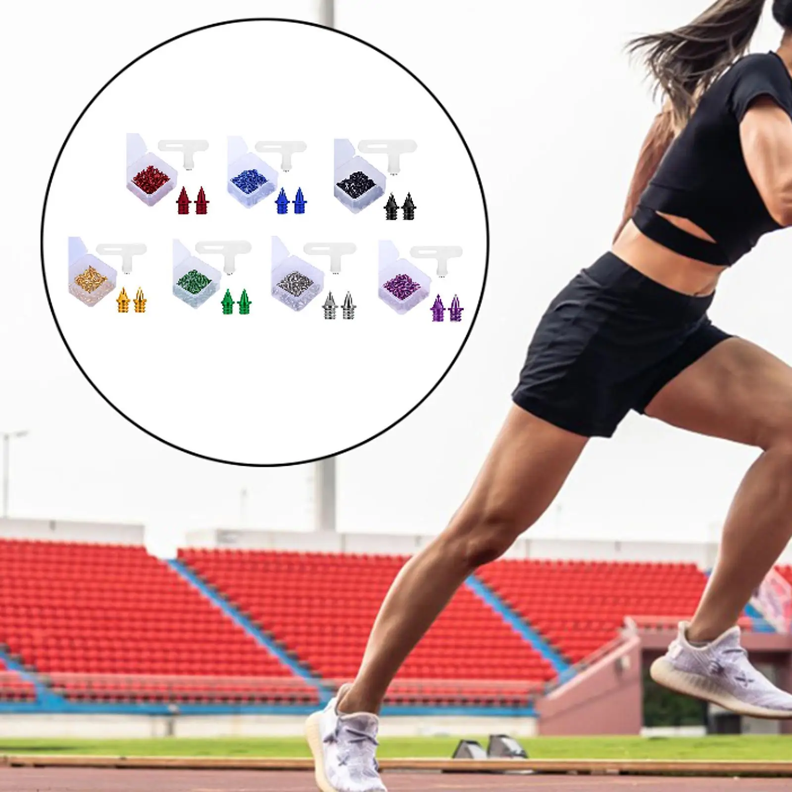 50 Uds. Clavos para zapatos de pista, prácticos picos para correr en pista y campo, picos para correr cortos, práctica de velocidad al aire libre para adultos