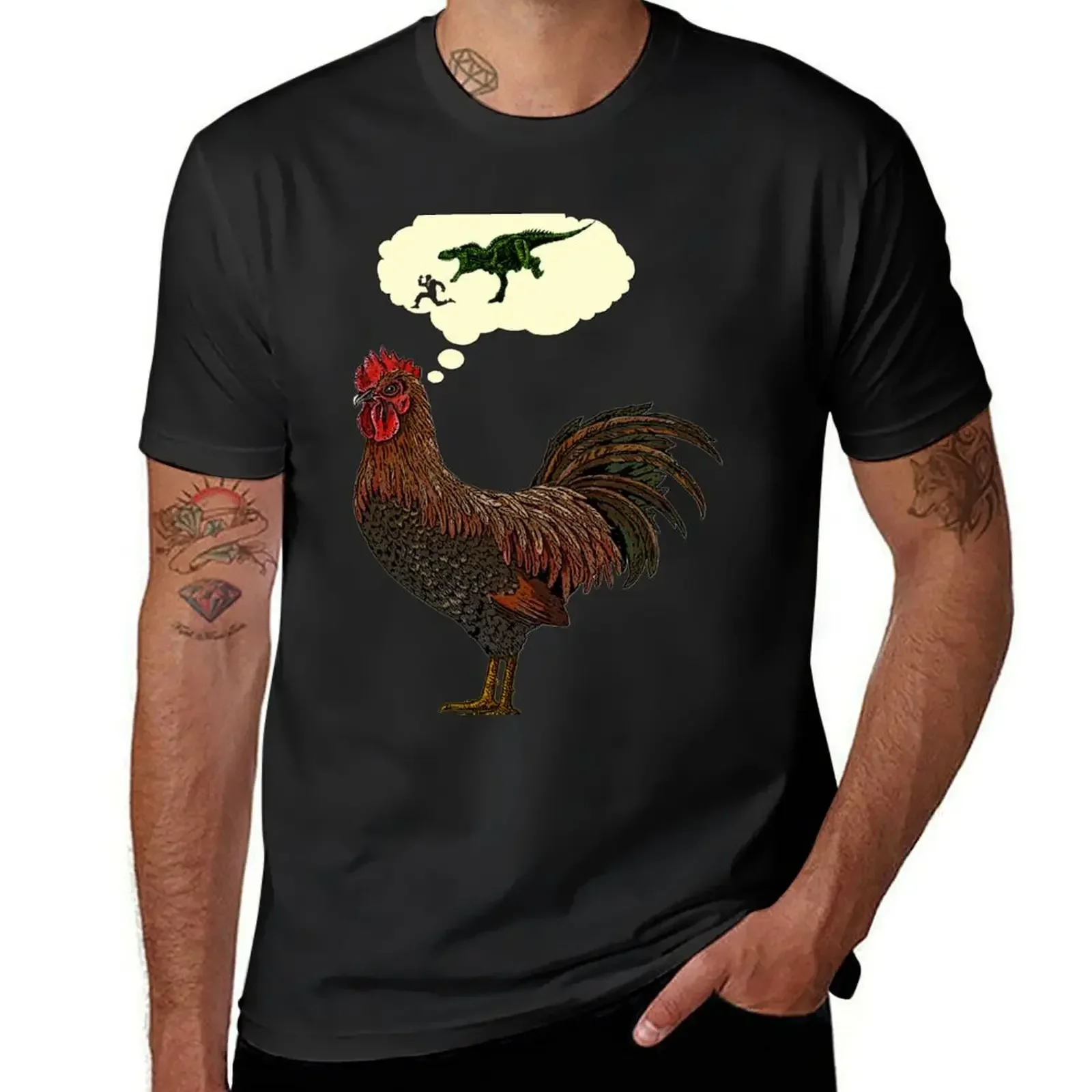 ROOSTER DAYDREAMS T-Shirt quick drying kawaii clothes hippie clothes T-shirts for men cotton