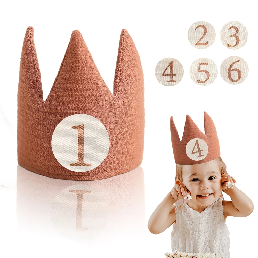 1-6 Years Baby Birthday Party Hat Princess Crown Headband Children Gathering Photography Props Decorative Accessories Baby Gift