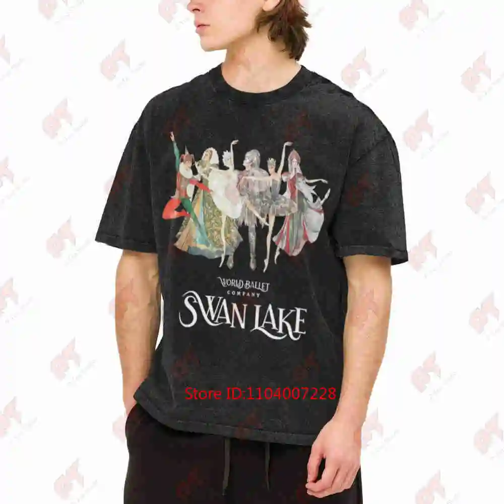 Swan Lake Ballet Dancers Vintage Washed Tee Pure Cotton T-Shirt
