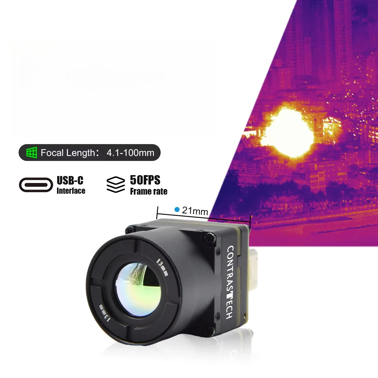 

256*192 Resolution 50HZ Thermal Image Mini Infrared Camera With USB2.0 Analog Interface