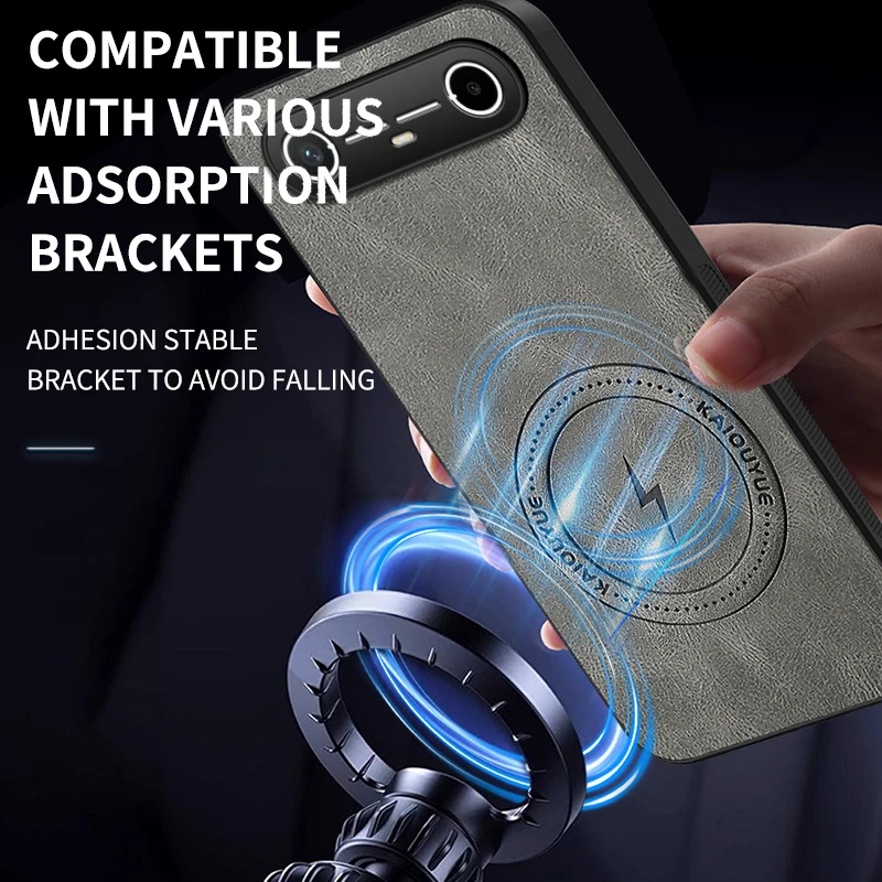 ل Tecno Pova سليم موضة البرق الجلود غطاء من السيليكون ل Tecno Pova سليم المغناطيسي اللاسلكية تهمة غطاء مقاوم للصدمات #3