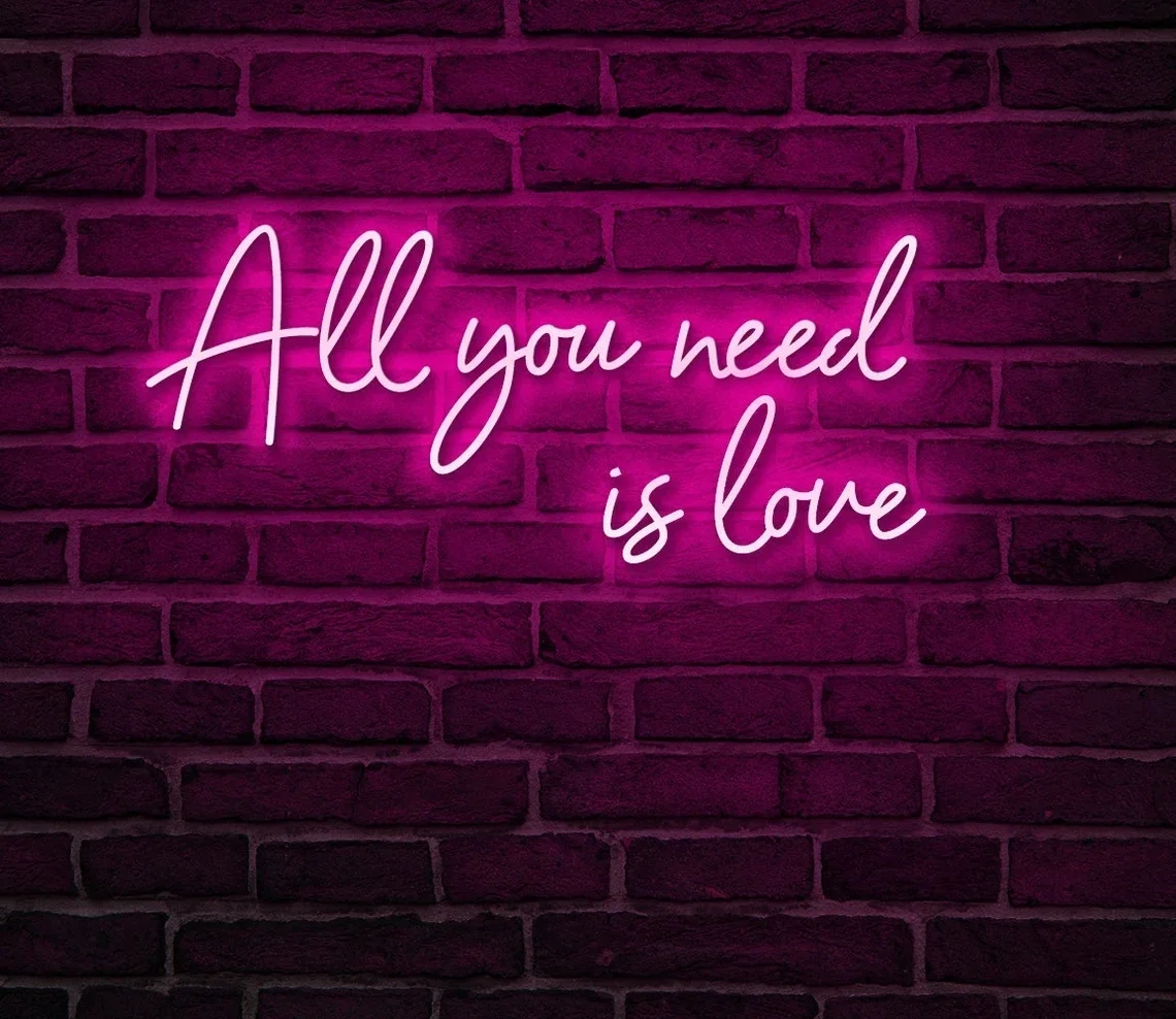 

All you need is love Neon Sign ,Custom Neon Signs for Home,Text Led Light, Personalized Room Wall Art Decor, Custom Gift Sign