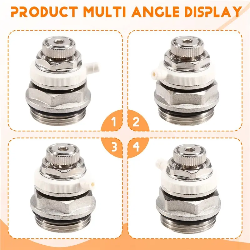 ABGG-Brass 3/4 Inch Automatic Air Vent Valve-For Radiators, 2Pcs Self Bleeding Radiator Valve For Heating Systems