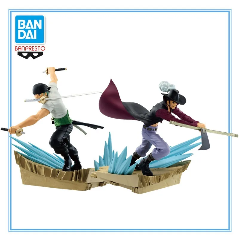 In Stock BANDAI Banpresto Anime Figure One Piece SENKOZEKKEI Roronoa Zoro VS Dracule Mihawk PVC Action Figurine Collector Toys