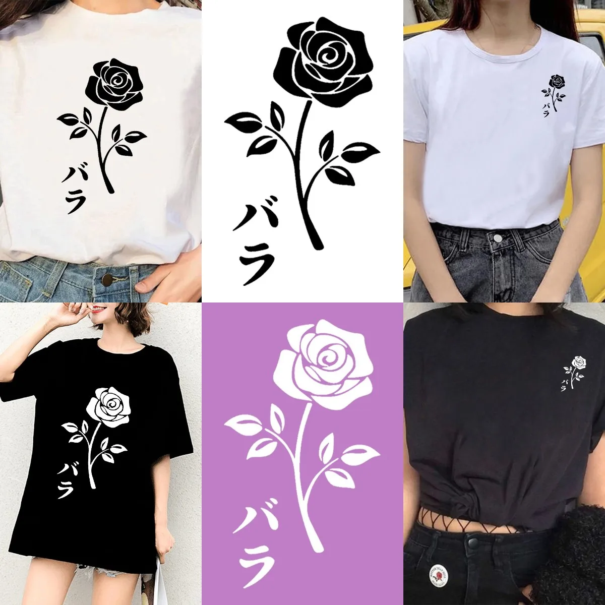 Rose Patches Heat Transfer Stickers For Clothing Fashion Graphic Iron On Tranfer Flower Appliques For Clothing Patches For Tees