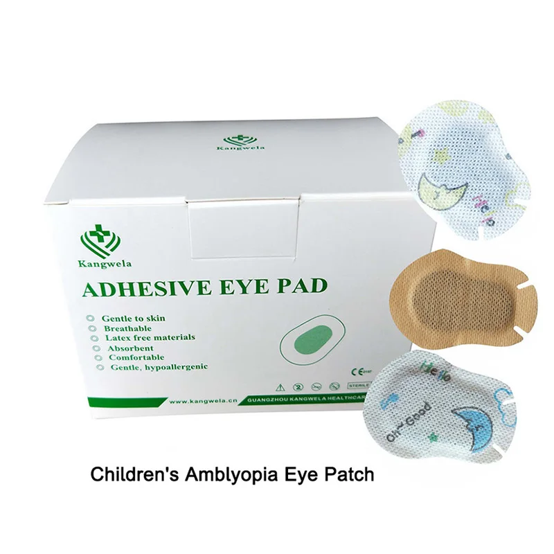 50Pcs Cartoon Breathable Eye Patch Sterile Self Adhesive Kids Amblyopia Correction Medical Occlusion Therapy Bandages Pack