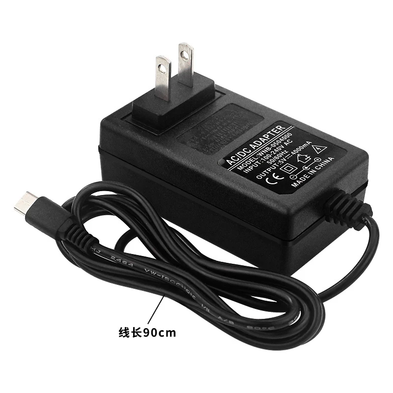 5V 4A Power Supply for Orange Pi 5, Type-C Adapter US/EU/UK/AU Plug with Over Voltage & Over Current Protection