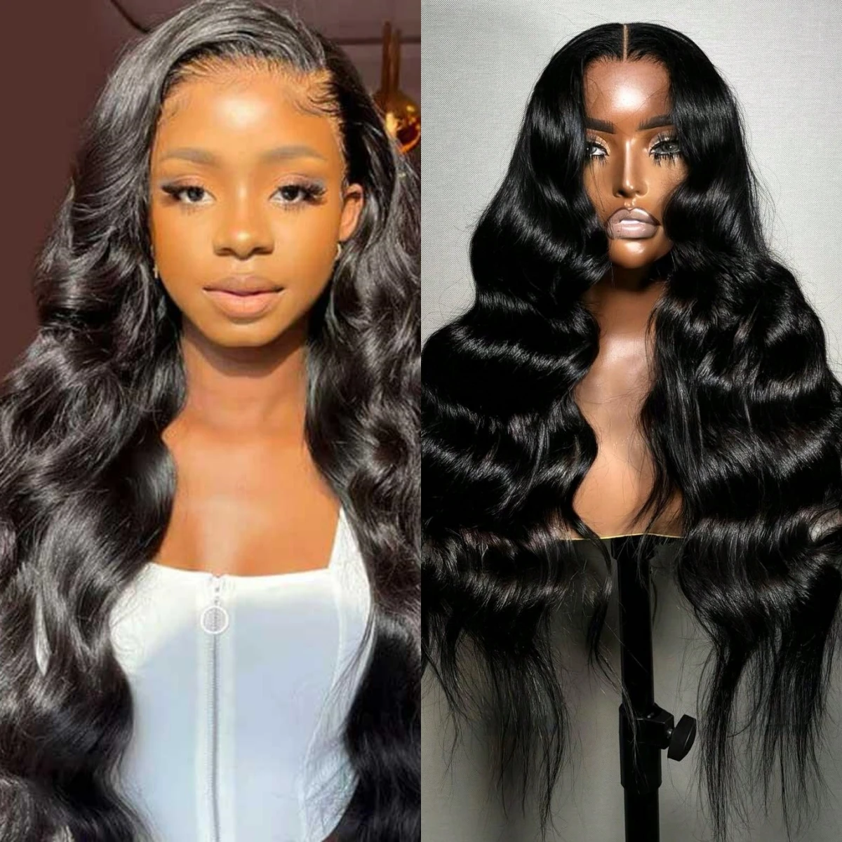 

Hd Lace 13x4 Lace Front Wig Human Hair 30Inch Body Wave 300% Density Pre Plucked Transparent Lace Frontal Hair WigsFor Women