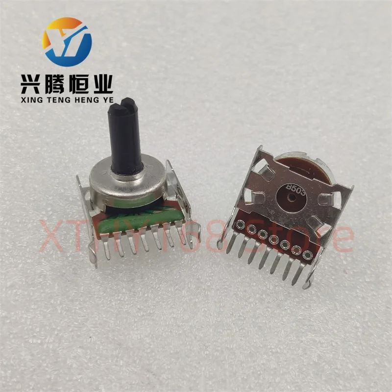 1 PCS คุณภาพสูง RK161 dual B50K 7-pin เพลา 15 มม.หลัก potentiometer ในหนึ่งแถว