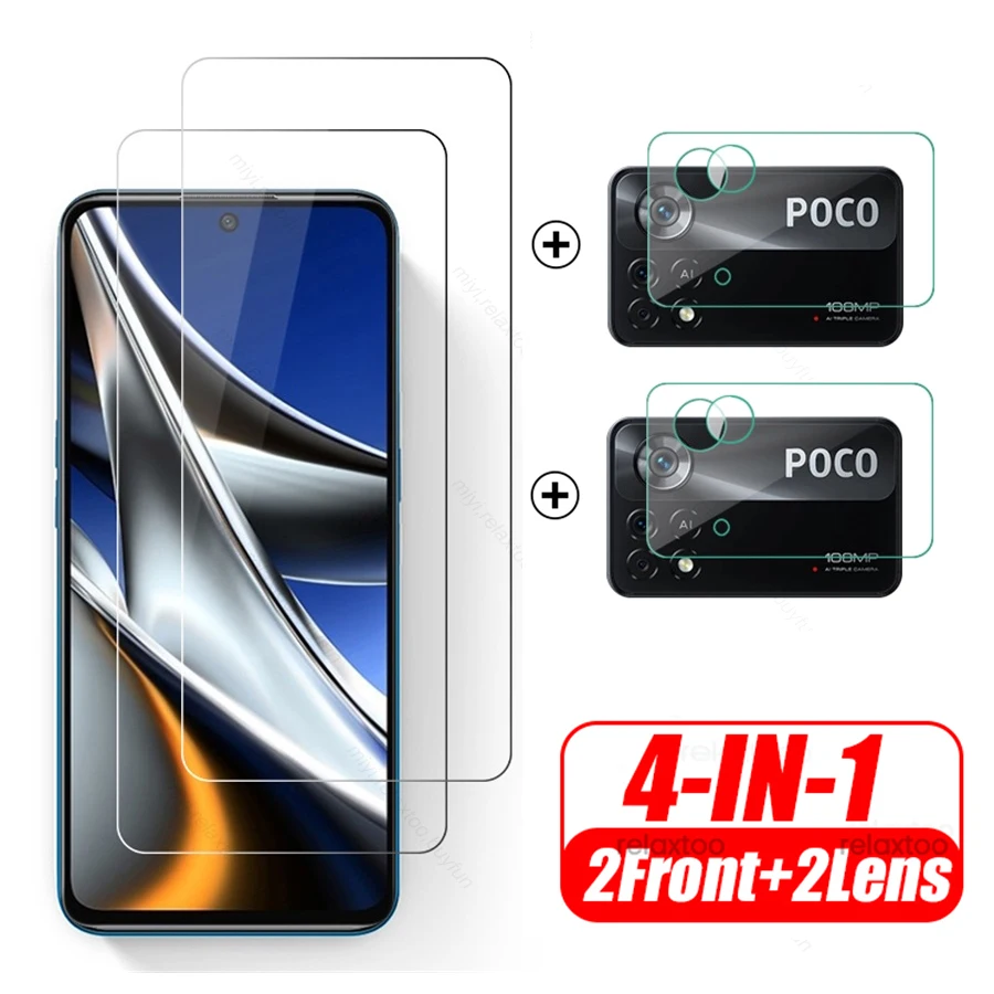 Защитное стекло 4To1 для Xiaomi Poco X4 Pro 5G, стекло для камеры Poko Pocco Poxo Little X3 NFC X 4 GT X4GT X5 Pro X5Pro, пленка для объектива