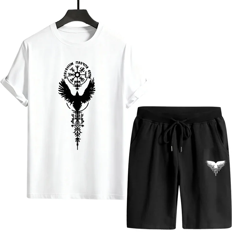 

2026 New Mens Tracksuit Short Sleeve Tshirt Shorts Set Urban Casual Summer Sportswear Outdoor Fitness Cool Tees Outfits