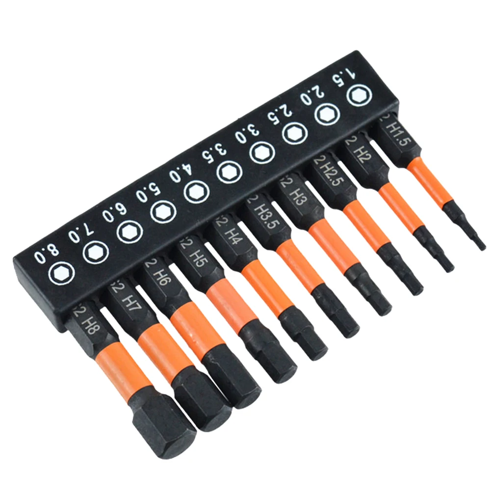 Набор стальных шестигранных сверл S2, от 10 до 20 шт., шестигранный хвостовик 1/4, сверла с шестигранным ключом, метрические и SAE, длина 2 дюйма