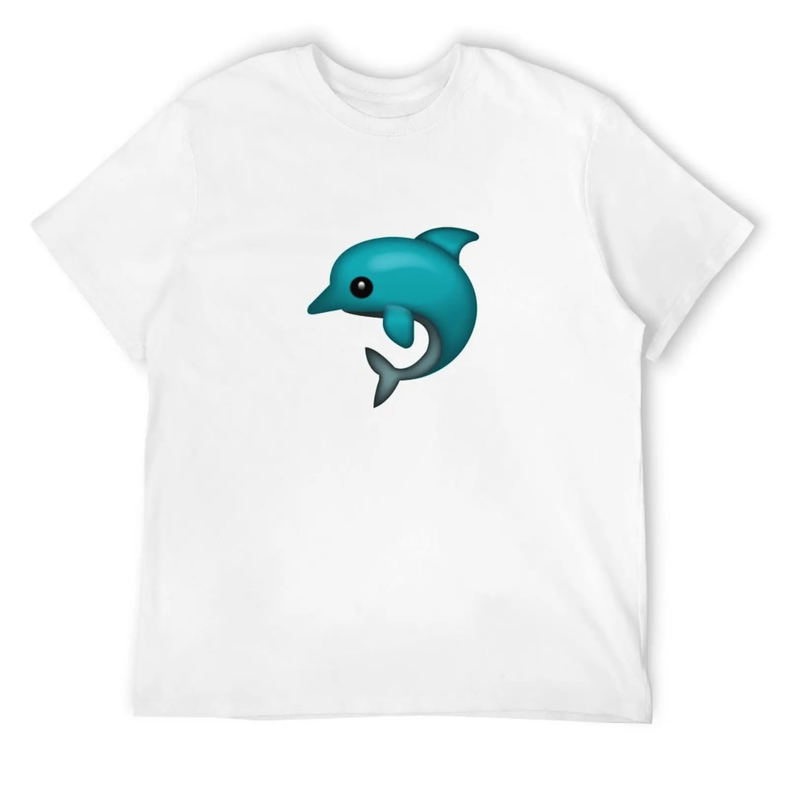 Cute Dolphin Emoji T-Shirt valentines boutique clothes Blouse cotton man t-shirts plain black t shirts men