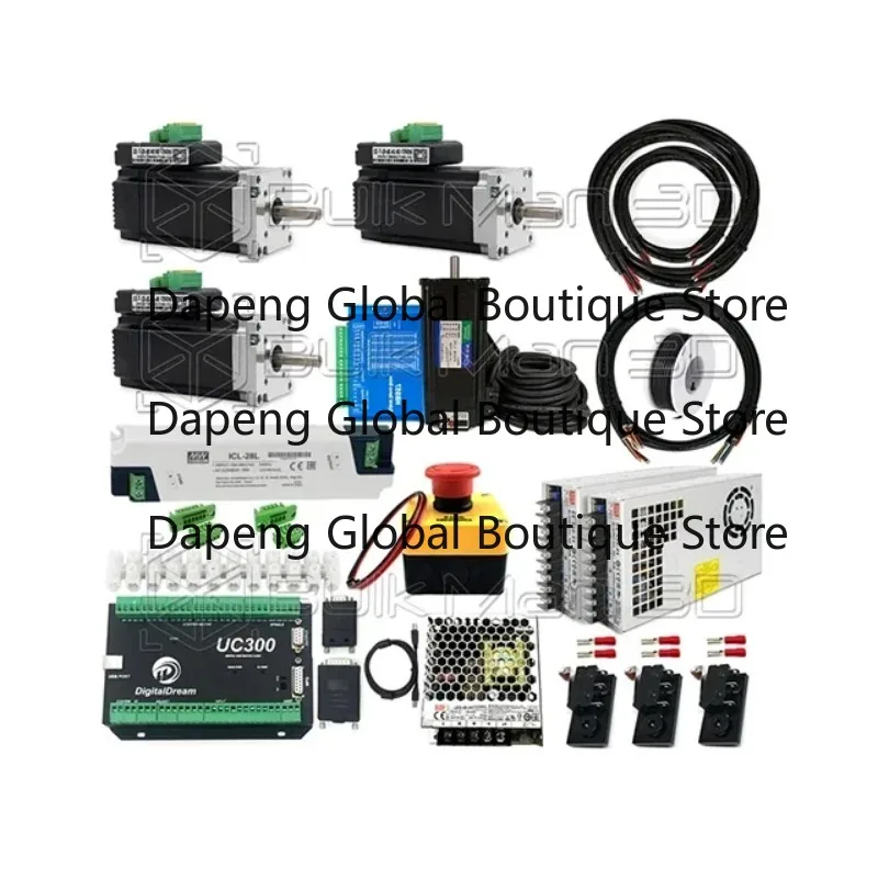USB 4-Axis UC300 Controller Bundle with IHSV57 180W 3000rpm Servo Motors
