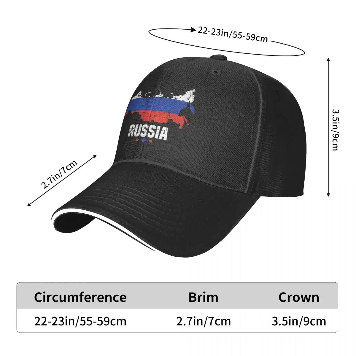 Russia Map Baseball Cap Men Hats Women Visor Sunprotection Snapback Caps