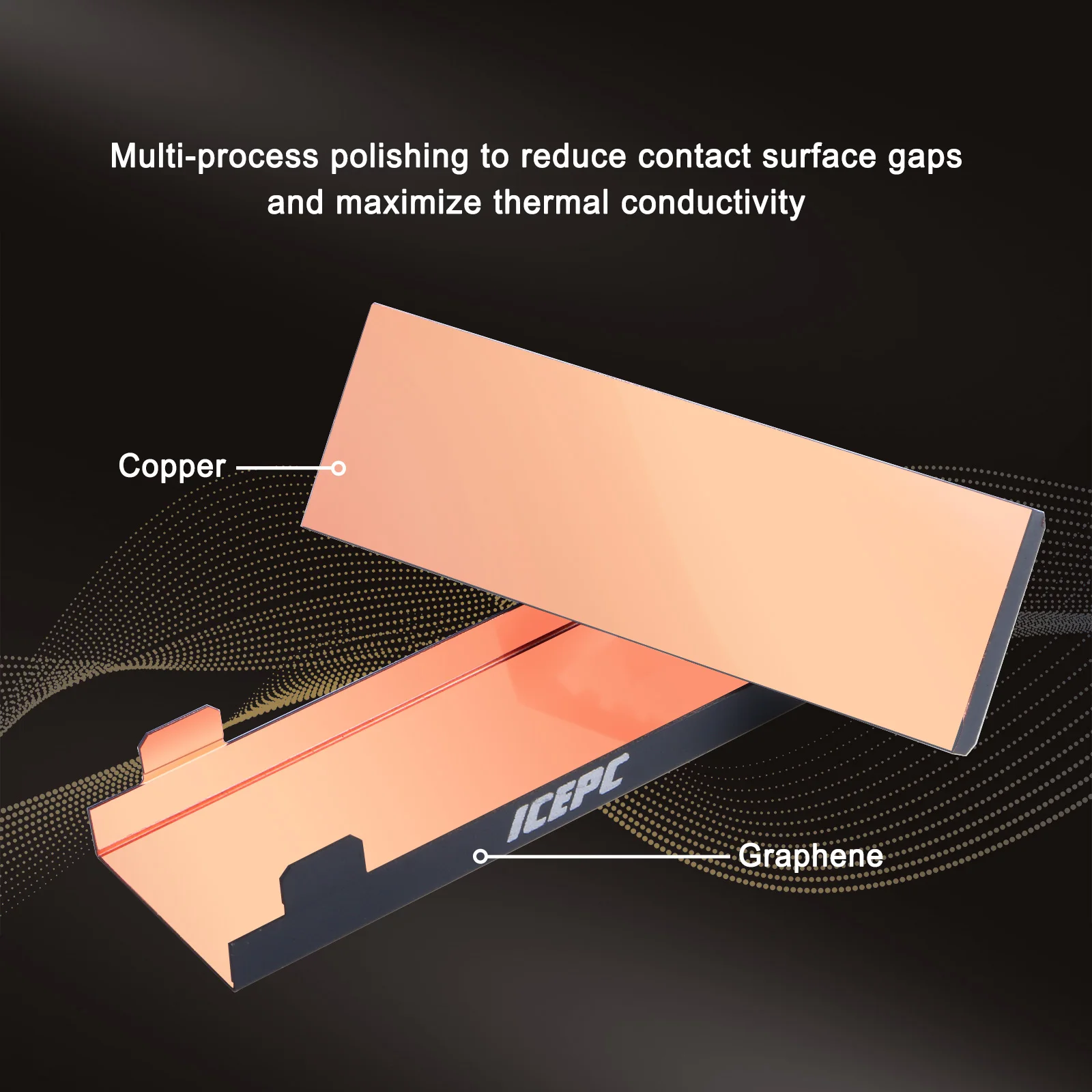 M2 NVME NGFF 2280 PCIE SSD Heatsink Graphene Copper with High Thermal Conductivity Composite Material Tool-free