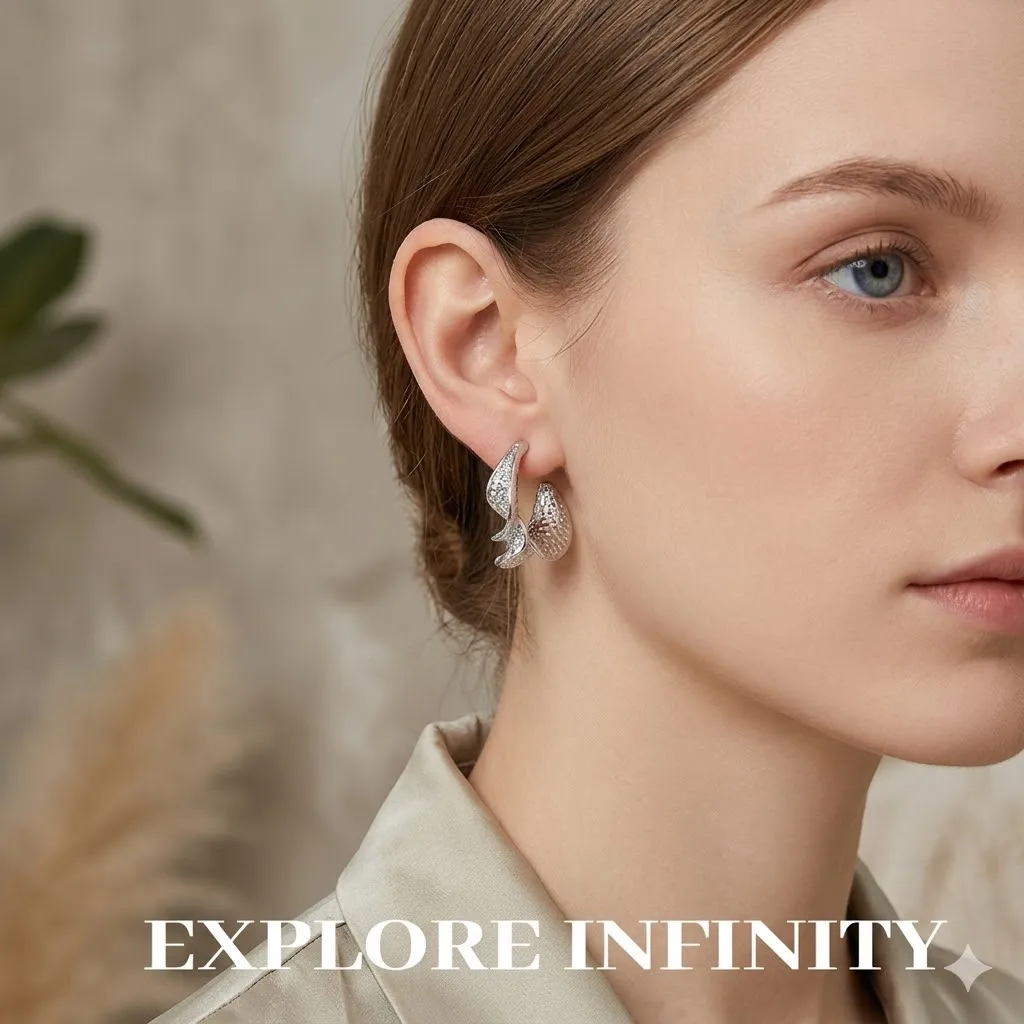 St-Delan Tarnish Free Stainless Steel C-Threaded Earrings New Chic Creative Texture Metal Geometric Women Charm Stylish Jewelry