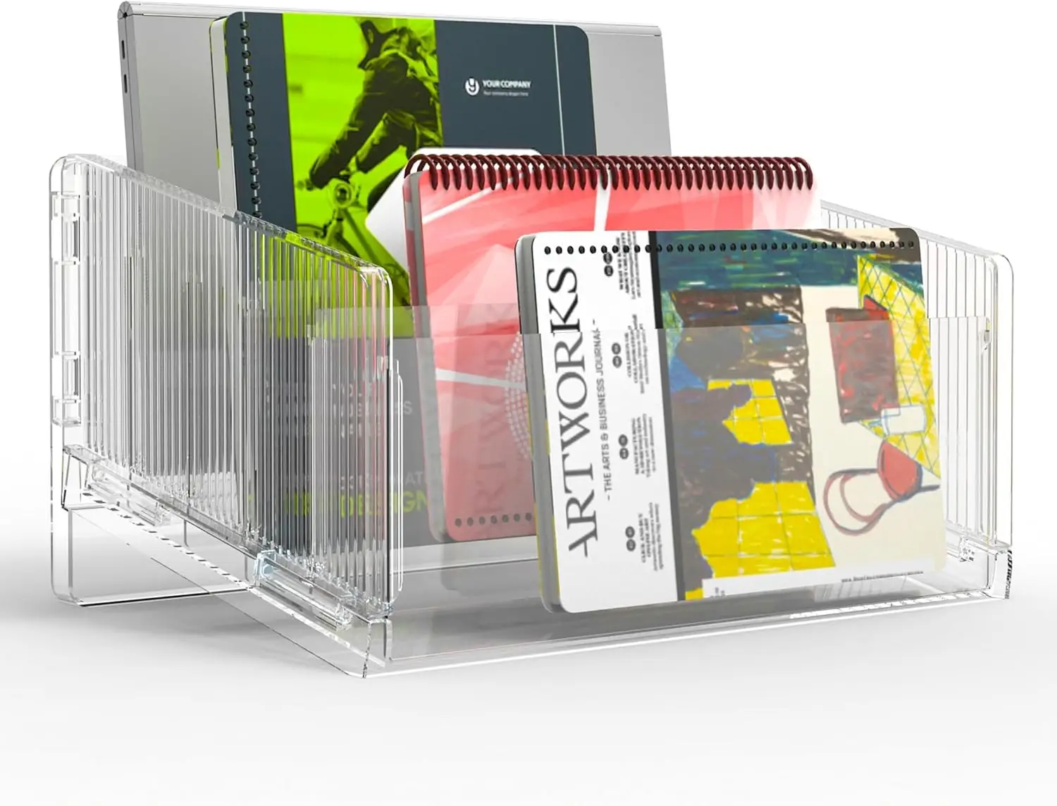 

File Sorter Organizer, 5 Sections Acrylic Letter Tray for Desk, Mail Organizer Holder 2Pack