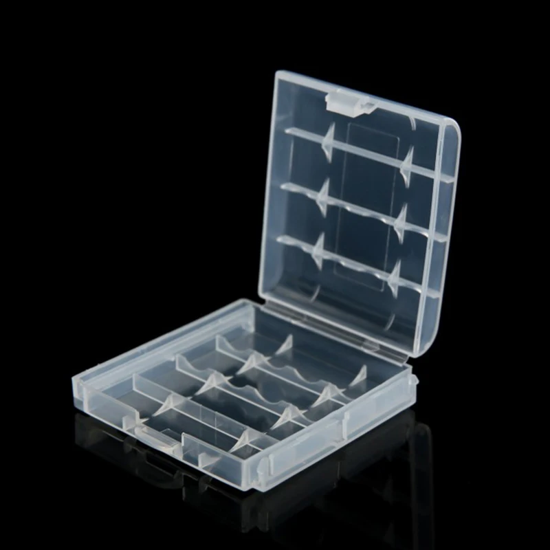 1PCS 4 Slots AA AAA Battery Storage Box Hard Plastic Case Cover Holder Protecting Case With Clips For AA AAA Battery Storage Box