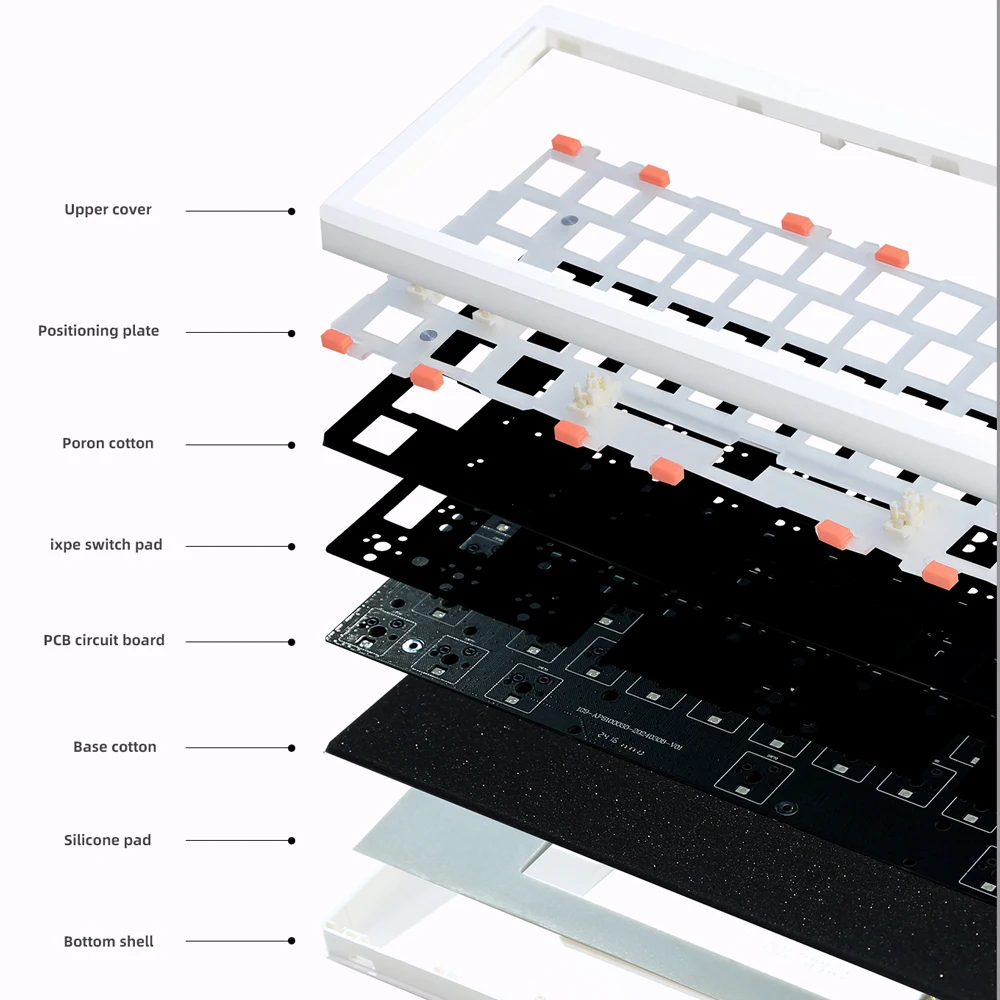 Imagem -06 - Kit de Teclado Mecânico Rgb Backlit Estrutura de Junta Gaming Hot Swap Fio Bluetooth 2.4g sem Fio Modo Gmk61