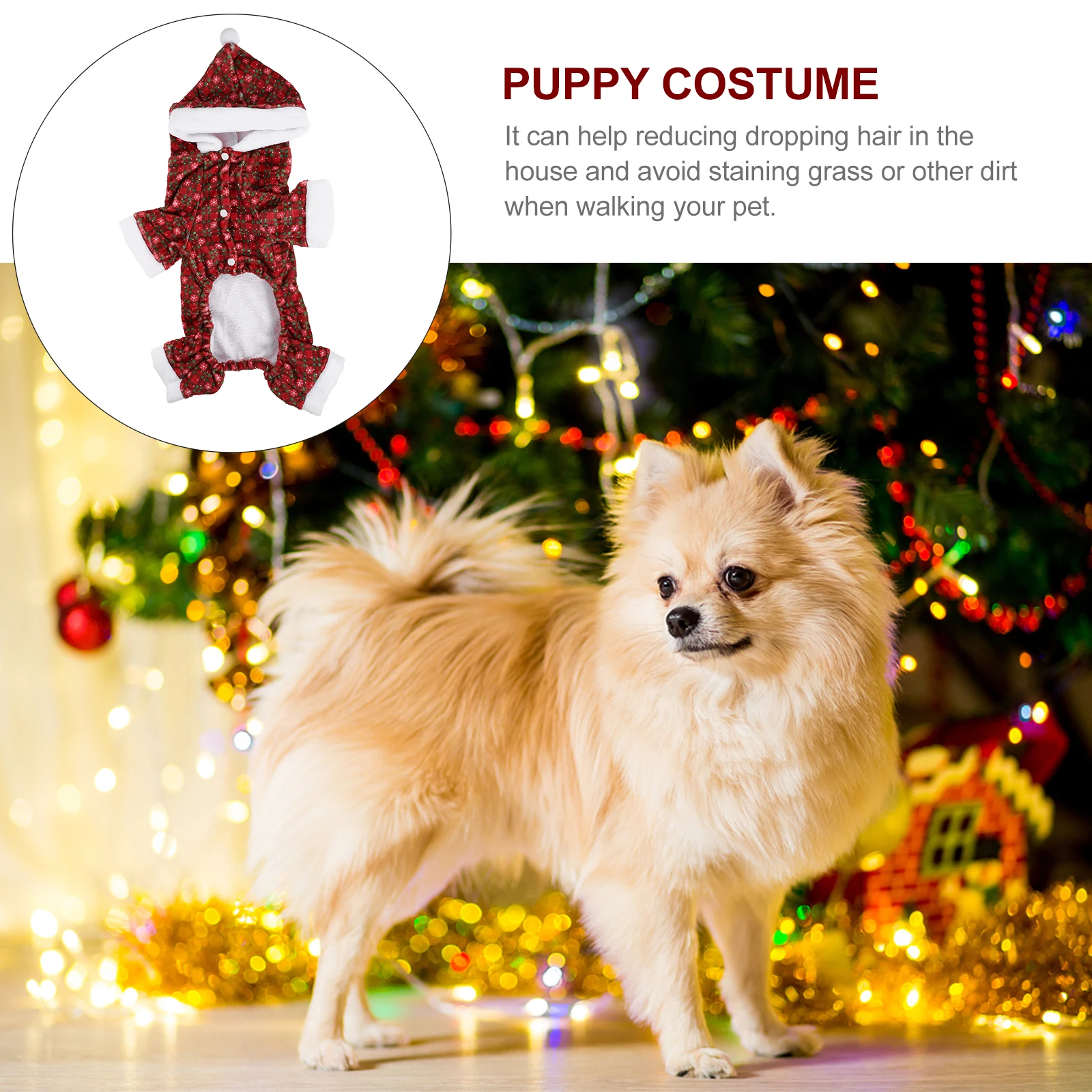 

Pet Christmas Dress Dog Party Festival Skirt Has Coat Cosplay Costume Clothing Adorable Clothes Holiday