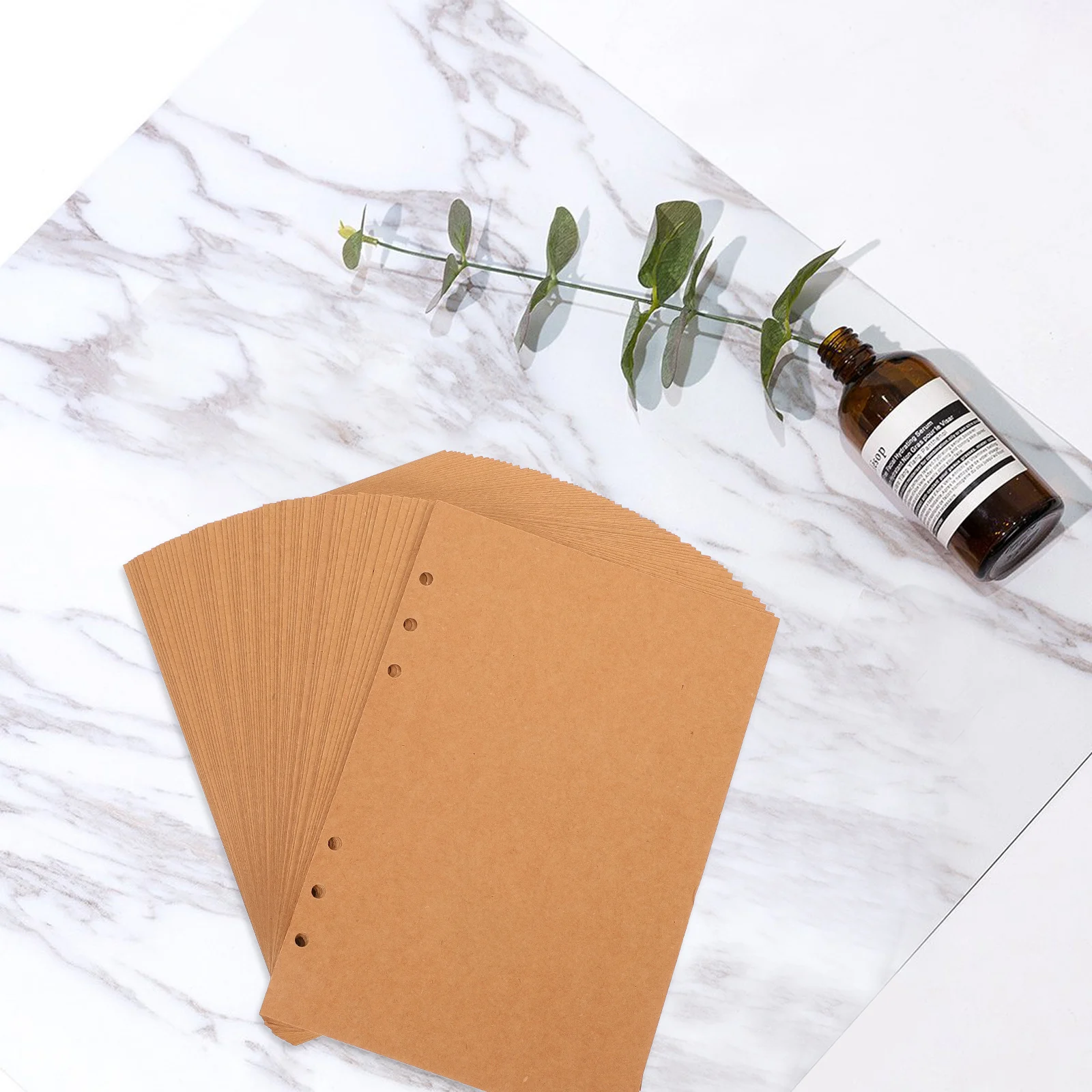 

60 Sheets Loose Leaf Refill Paper Insert For Binder Notebook Planner Kraft Notepad Replacement Pages Smooth Thick Writing Paper