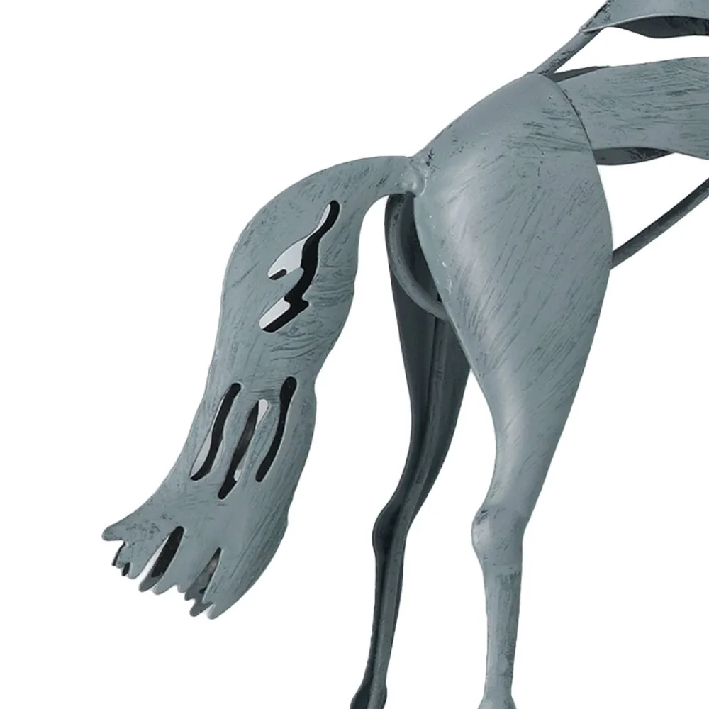 Statues 3D Metal Horse Statue Iron Abstract Horse Figurine Decor Grey Desktop Horse Ornament Desktop Decoration