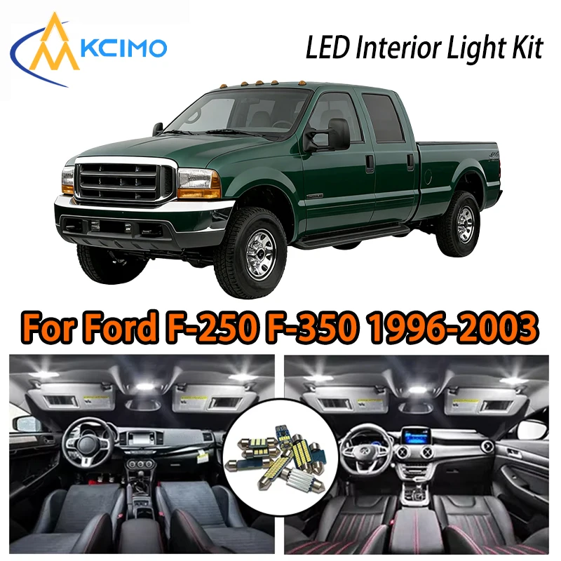 

KCIMO For Ford F-250 F-350 1996-2003 Premium LED Interior Kit - 2 Colors , Quick Installation, Long-Lasting