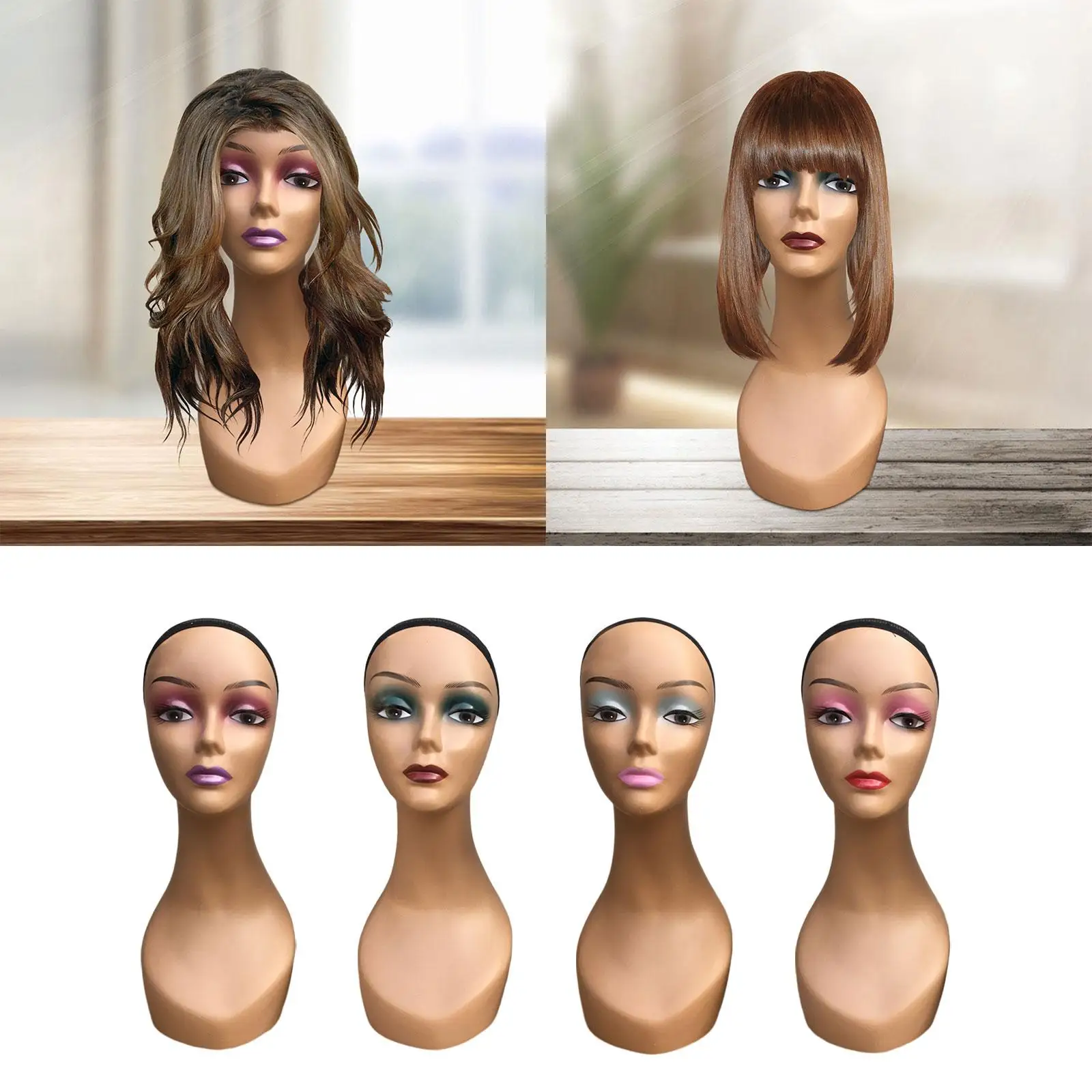 Female Bald Mannequin Head Wig Holder for Necklace Wigs Making Hairpieces