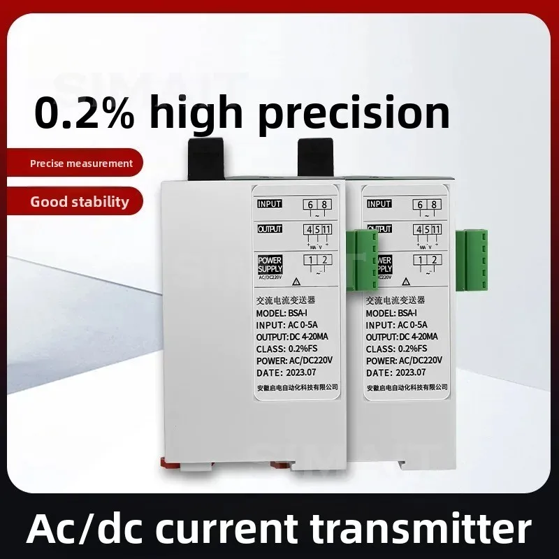 JD194-BS4I AC Current Transmitter | 0-5A/10A/20A to 4-20mA & RS485 Output Converter