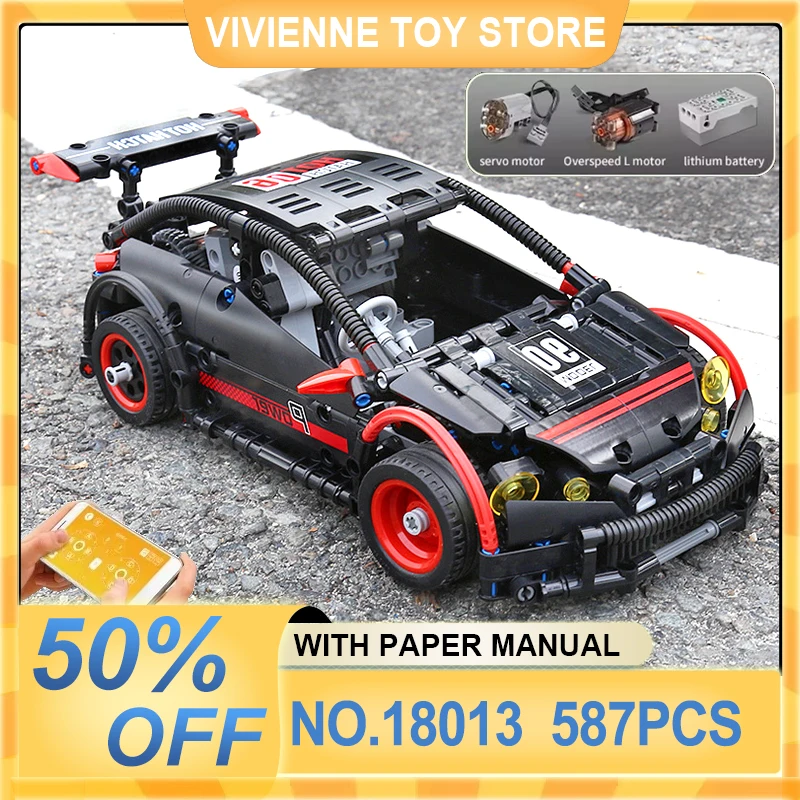

MOLD KING 18013, высокотехнологичный гоночный автомобиль с приложением MOC-6604, тип хэтчбека R, 20053, строительные блоки, кирпичи, игрушки, детские рождественские подарки