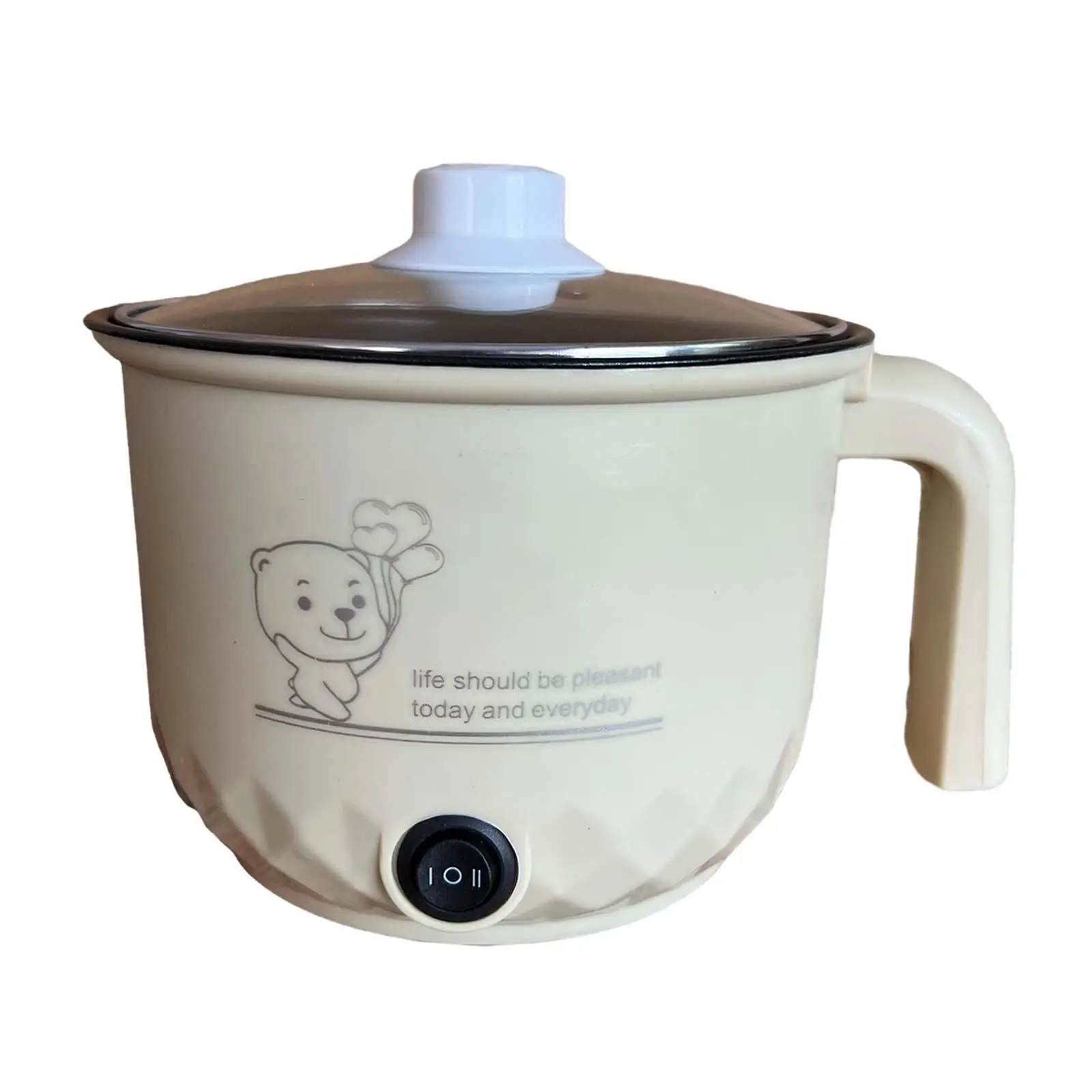 Electric Cooking Pot Portable Travel Cooker Nonstick Electric Skillet Small Rice Cooker for Noodles Ramen Oatmeal Cooking Pasta