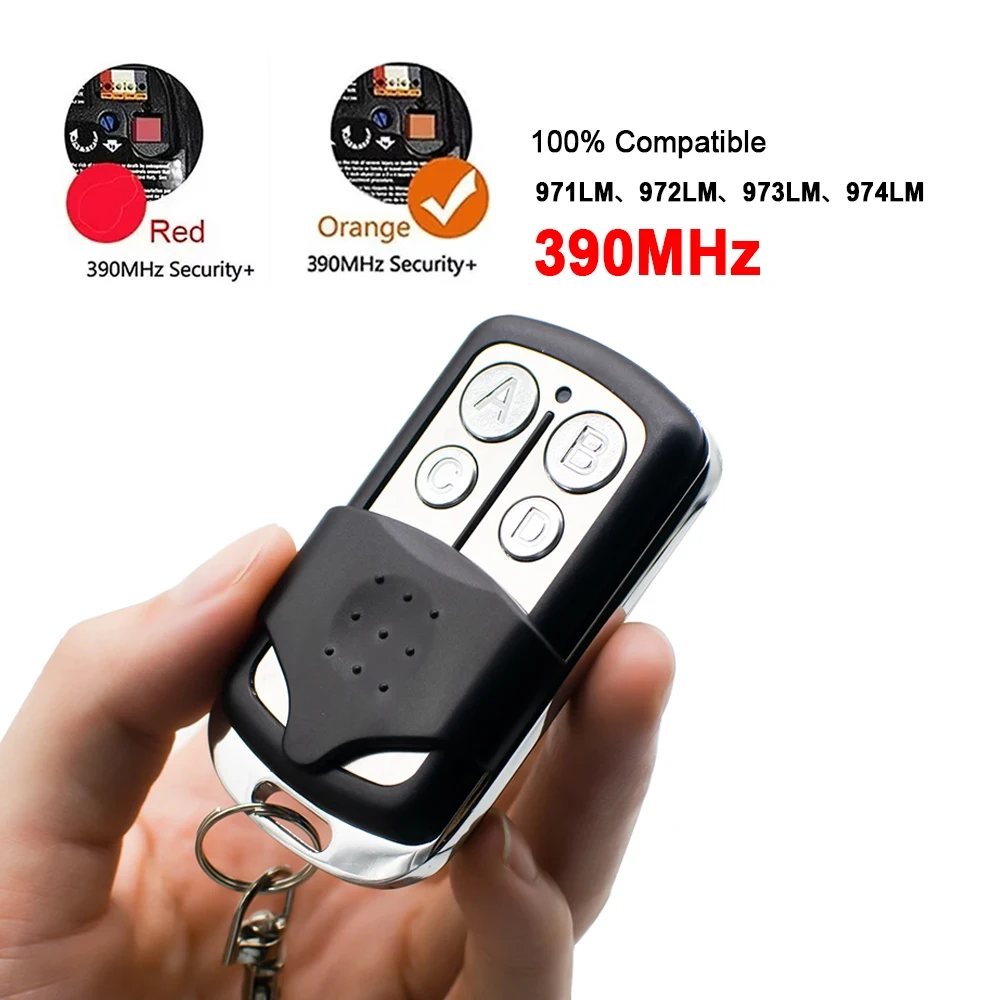 ل تشامبرلين ليفت ماستر 971LM 972LM 973LM 974LM الأمن + 390MHz الأحمر البرتقالي تعلم زر فتحت باب المرآب