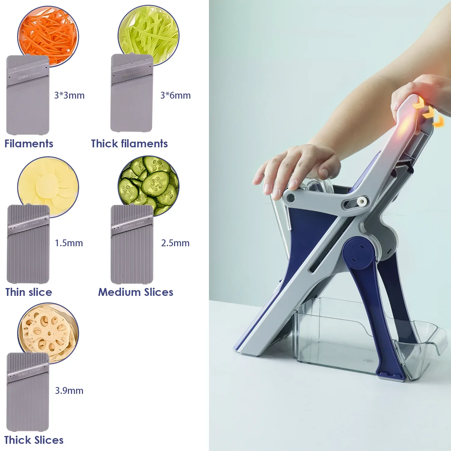 

Kitchen Vegetable Cutter Manual Vegetable Slicer Multifunctional Fruit Slicer Chopper Grater Potato Radish Kitchen ToolAccessory