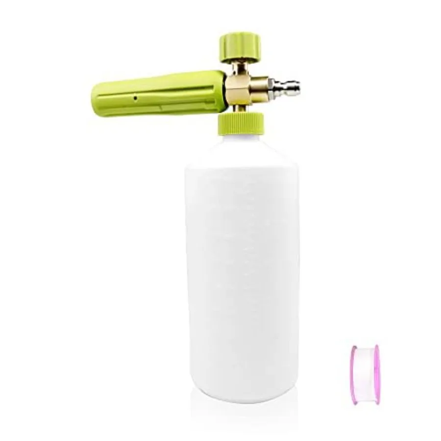 

Foam Cannon 1 L Bottle Car Wash Snow Foam Lance with 1/4" Quick Connector Pressure Power Jet Washer Quick Release Adjustable No